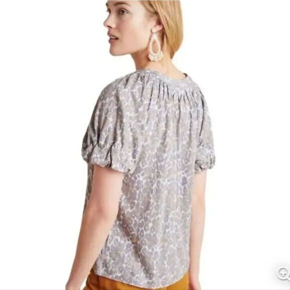 Anthropologie Maeve Blouse in Brown and Cream - Picture 10 of 12